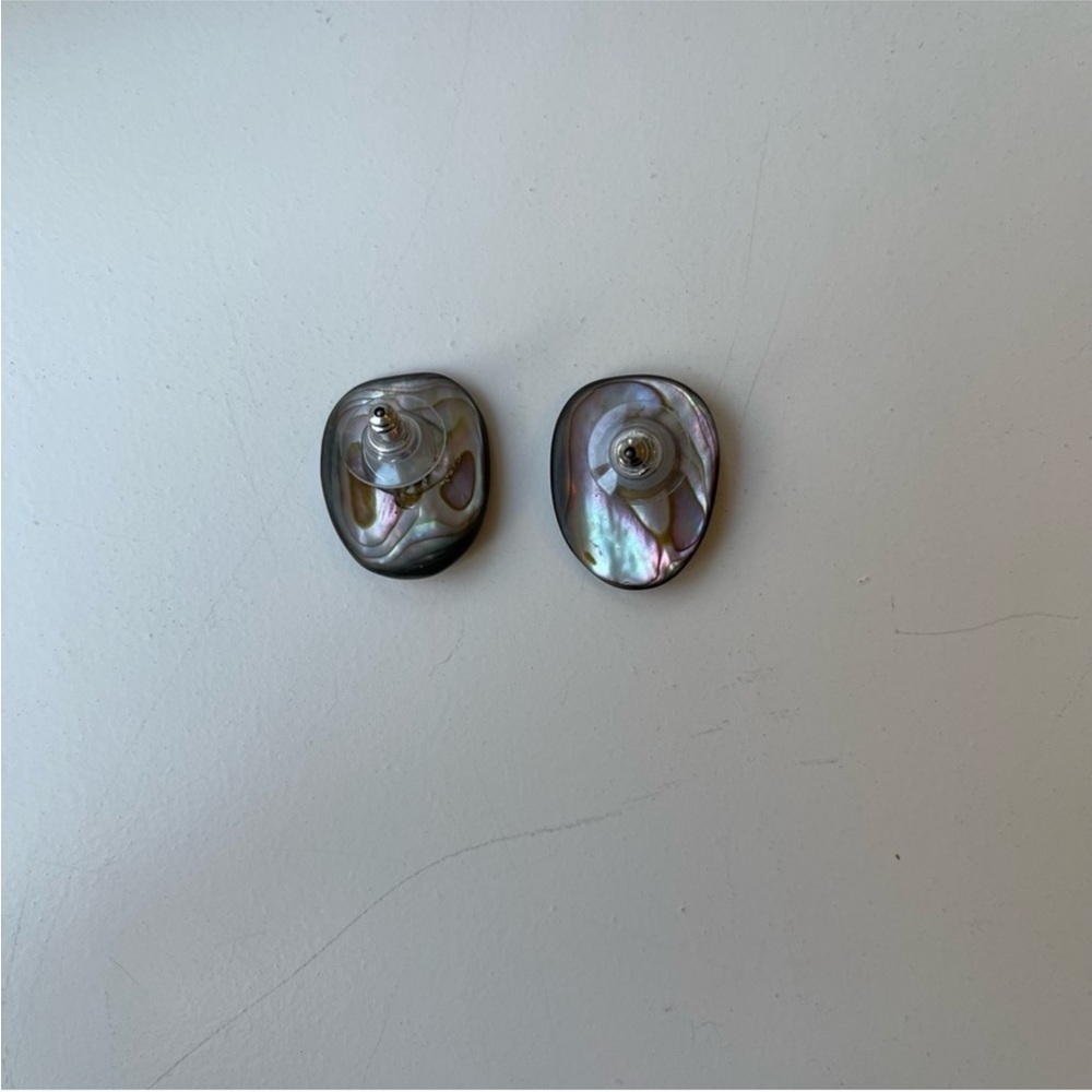 Abalone Shell Pierced Earrings - image 3